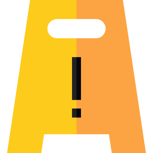 Caution sign signaling wet floor warning icon