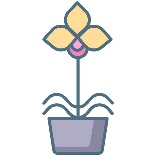 Plant orchid botanical gardening icon Plant orchid botanical gardening icon