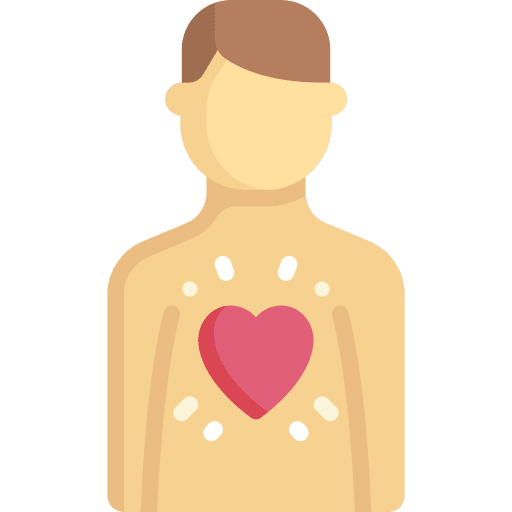 Obese man heart healthcare and medical icon Obese man heart healthcare and medical icon
