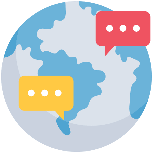 Earth speech bubble planet earth icon Earth speech bubble planet earth icon