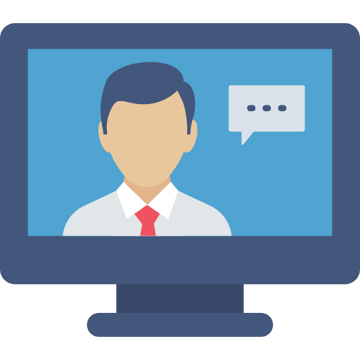 News reporter speech bubble screen monitor icon