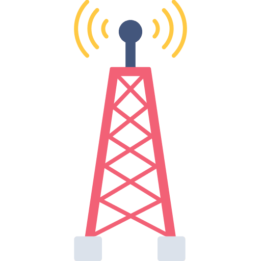 Signal tower communications frequency signal tower icon Signal tower communications frequency signal tower icon