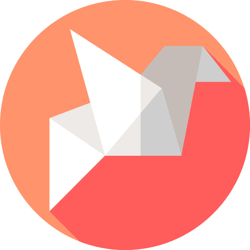 Bird paper craft origami icon