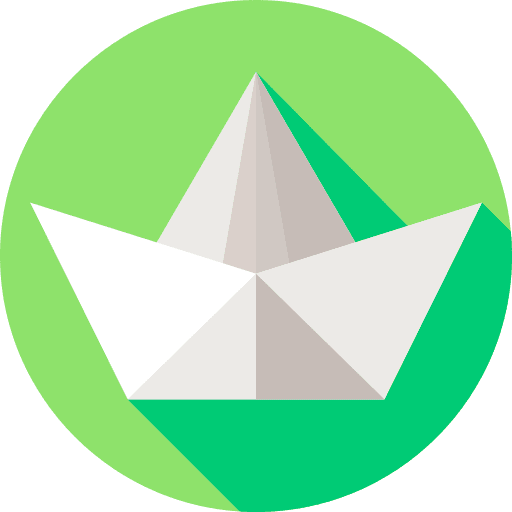 Boat paper origami boat icon