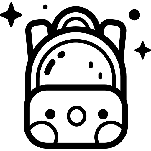 Backpack school bag child icon