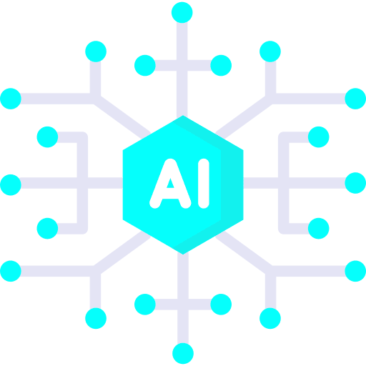 Artificial intelligence ui computer chip icon