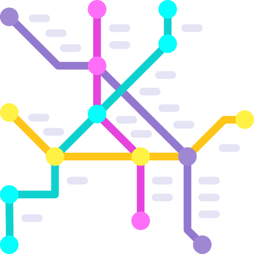 Underground train lines circle icon
