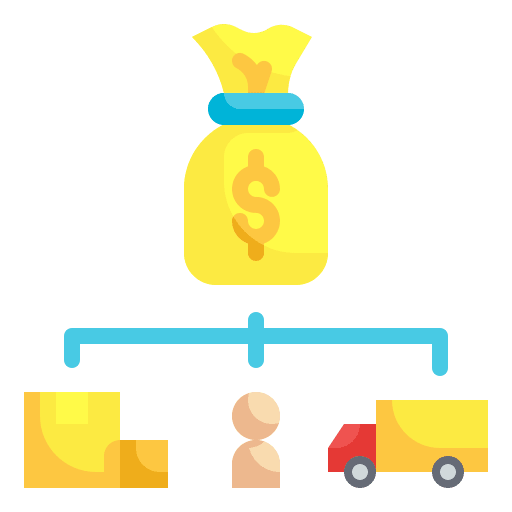 Cost cost resources organization icon