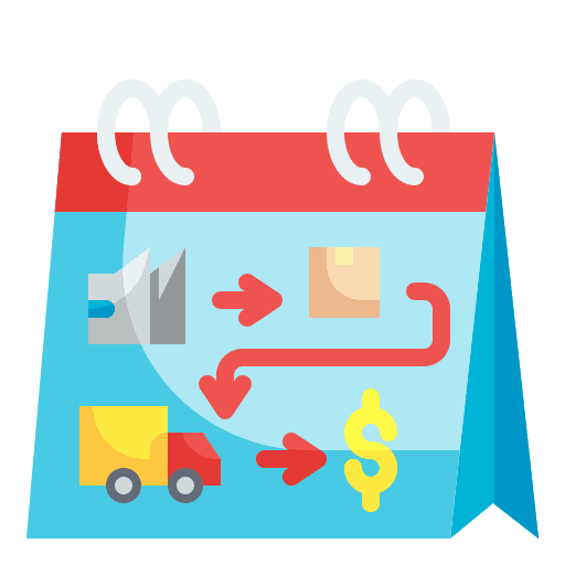 Schedule shipping plan service icon Schedule shipping plan service icon