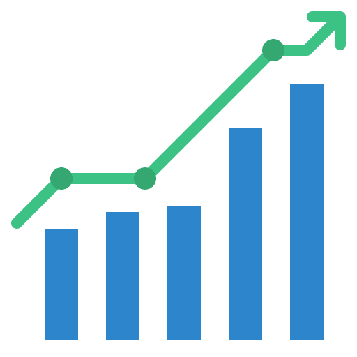 Grow up increase profit turnover icon