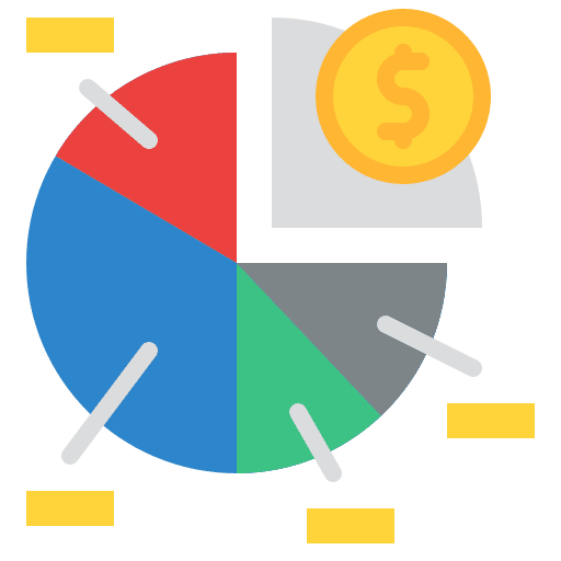 Pie chart graph margin business and finance icon