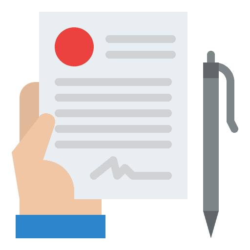 Contract document signature business and finance icon Contract document signature business and finance icon