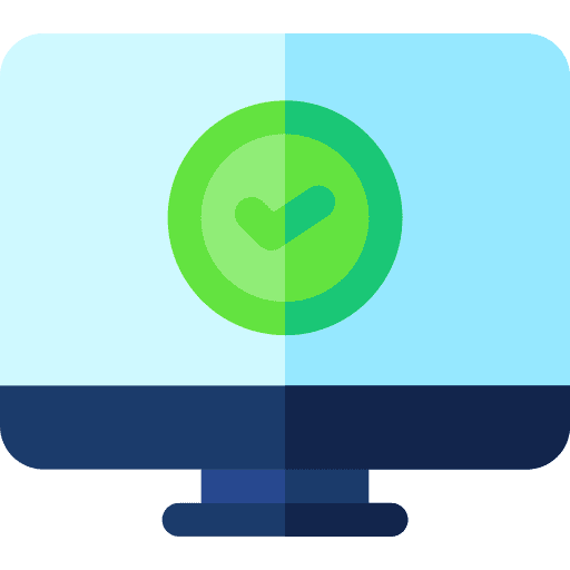Checking done computer information system icon