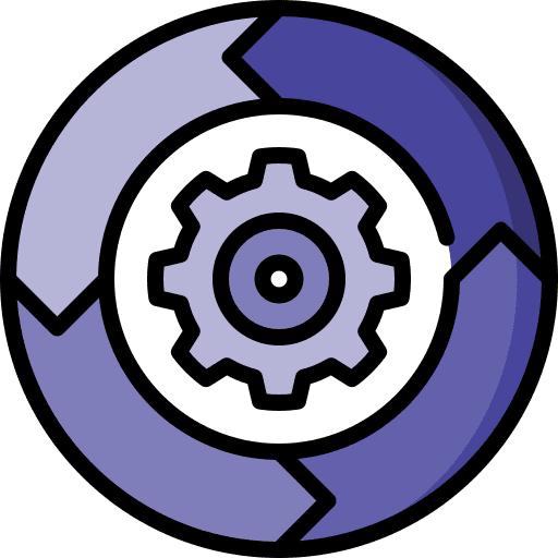 Cogwheel work in progress management business and finance icon Cogwheel work in progress management business and finance icon