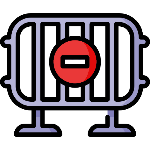 Security safety road barrier signaling icon