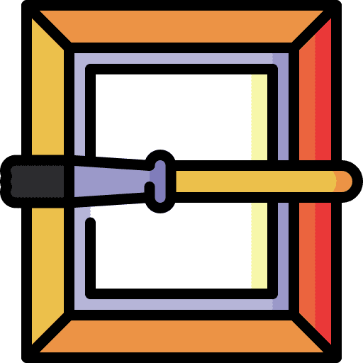 Frame paint canvas creative paint brush icon Frame paint canvas creative paint brush icon