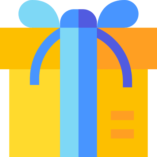 Gift present box package icon