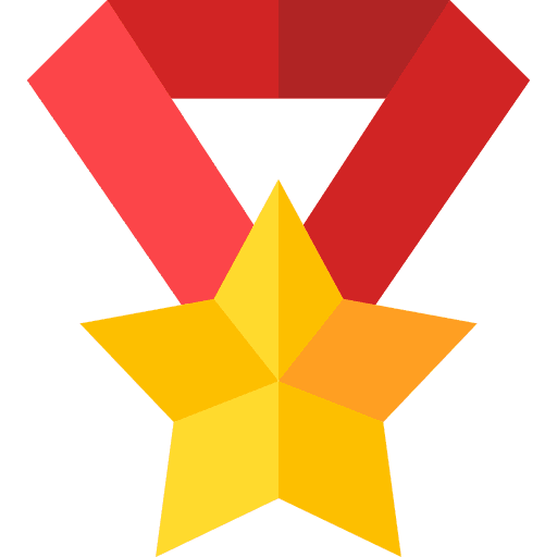 Medal award certificate seo and web icon