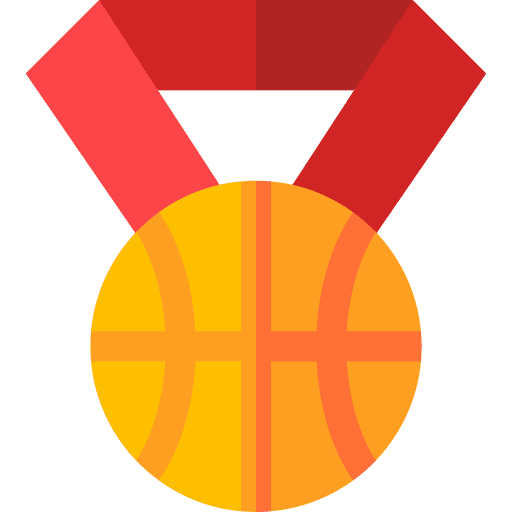 Medal certificate basketball sports and competition icon