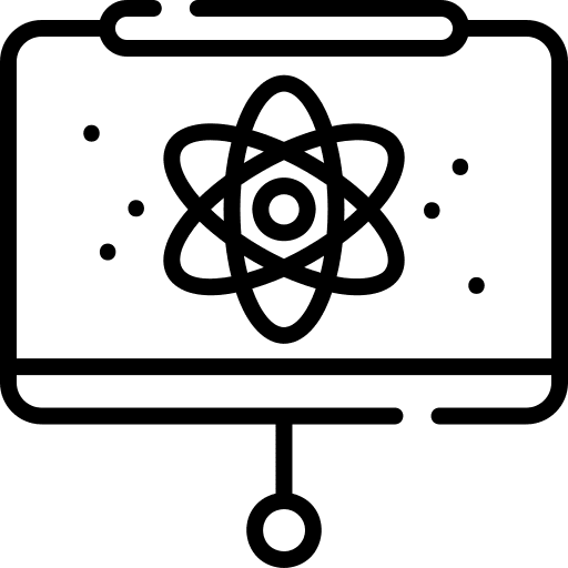 Presentation teach atom science icon