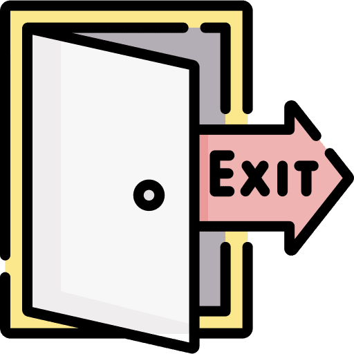 Exit door signaling exit door icon