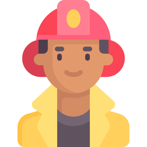 Firefighter afro avatar man icon