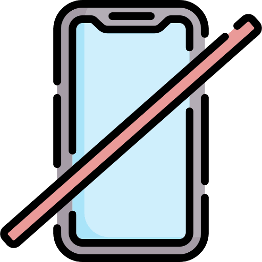 No phone communications prohibited smartphone icon No phone communications prohibited smartphone icon