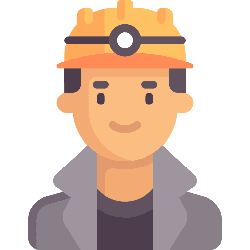Miner people helmet construction worker icon