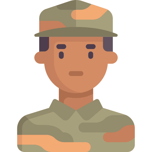 Soldier man black hair user icon