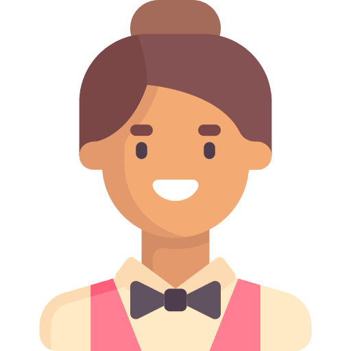 Waitress afro user bow tie icon Waitress afro user bow tie icon