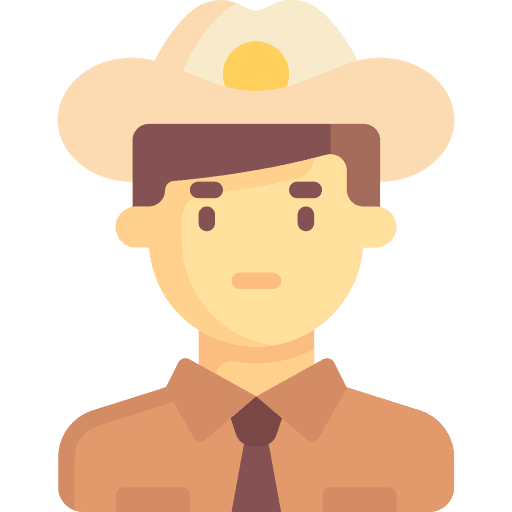 Sheriff police officer avatar brown hair icon Sheriff police officer avatar brown hair icon