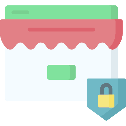 Shopping web protection online security shopping icon Shopping web protection online security shopping icon