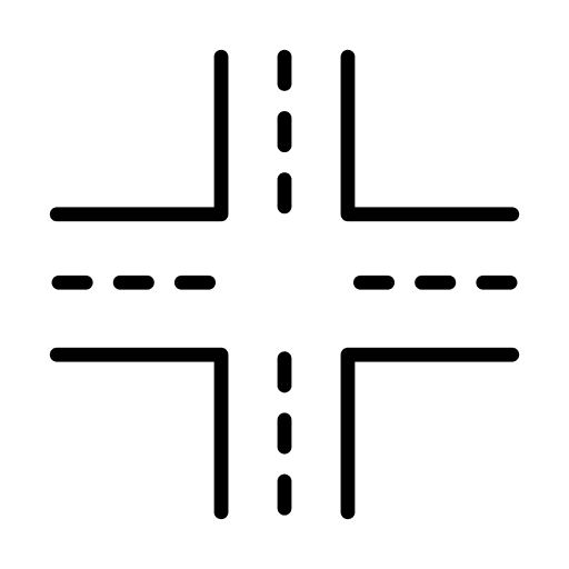 Crossroad transportation intersection map icon
