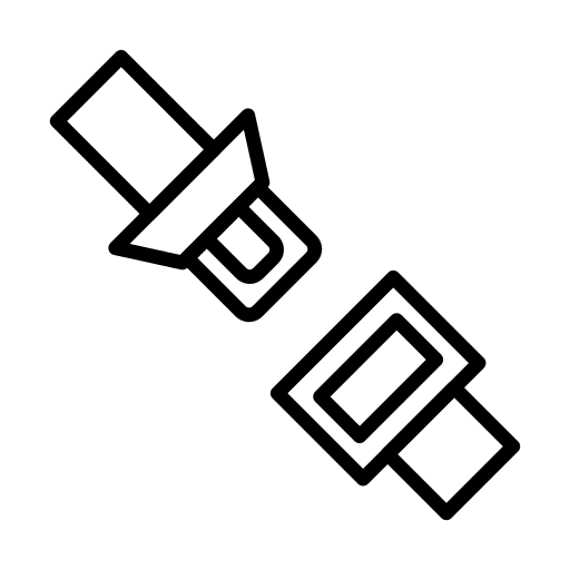Seat belt lock safety transportation icon