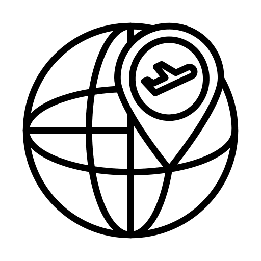 Global global international airplane icon