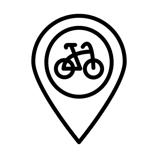 Location bicycle parking maps and location icon