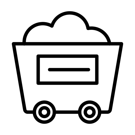 Wagon mine coal transportation icon