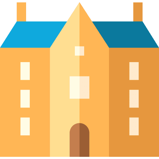 Mansion architecture and city building property icon Mansion architecture and city building property icon