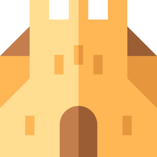 Castle flag architecture and city gaming icon Castle flag architecture and city gaming icon