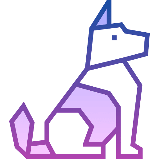 Dog craft paper art and design icon