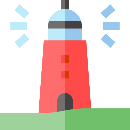Lighthouse tower security architecture and city icon Lighthouse tower security architecture and city icon