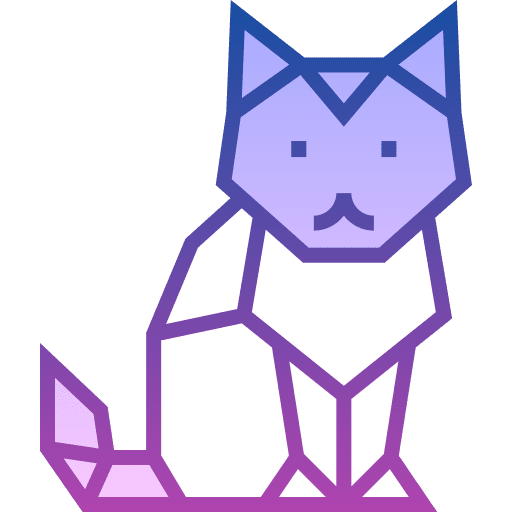 Cat fold origami paper icon