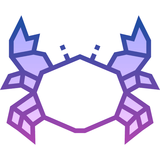 Crab paper craft art and design icon