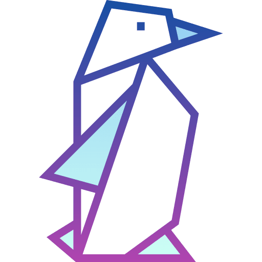 Penguin paper art and design art icon