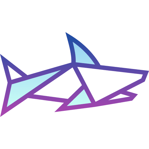 Shark origami fold art and design icon Shark origami fold art and design icon