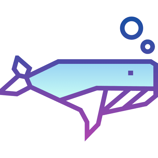 Whale fold paper art icon Whale fold paper art icon