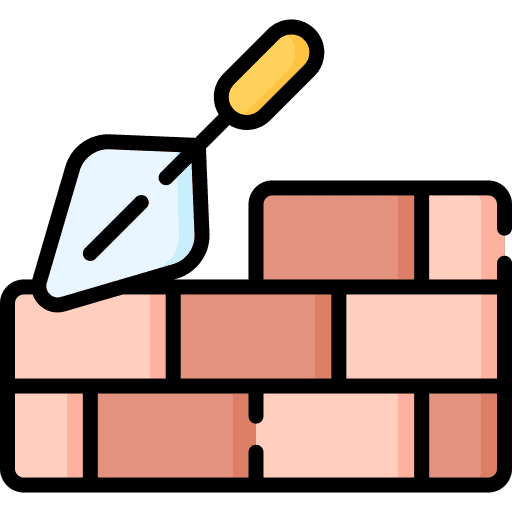 Brickwall construction building construction and tools icon