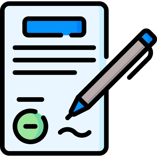 Contract document writing pencil icon