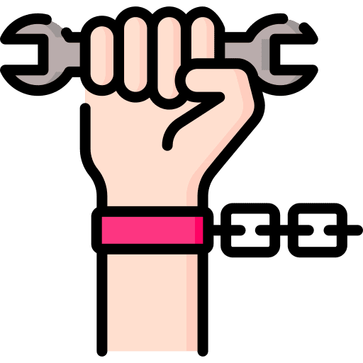 Forced labour chain no forced labour icon Forced labour chain no forced labour icon