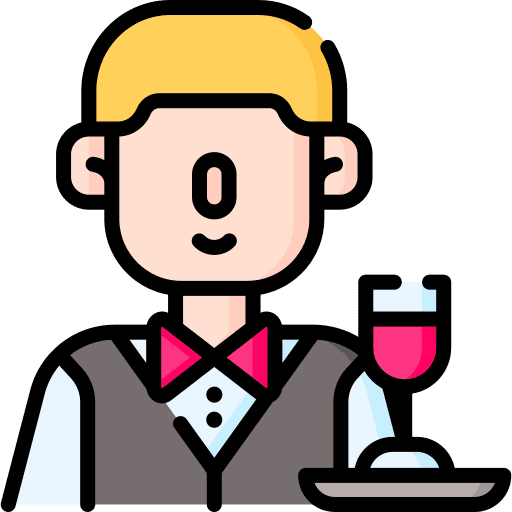 Waiter food service professions and jobs user icon Waiter food service professions and jobs user icon